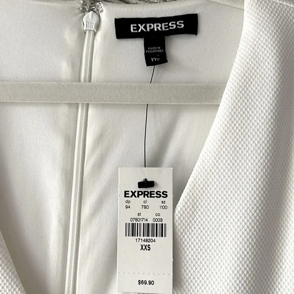 Express White Tulip Sleeve Sheath Dress XXS - Picture 3 of 7